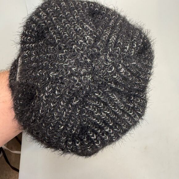 The North Face Heather Gray Wool Blend Beanie with Brown Logo and Fleece Lined- - Picture 14 of 16